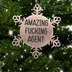 Funny Agent Gift Ideas, Snowflake Ornament for Agents, Unique Christmas Unique Gifts from Friends to Agents, Agents Who Need a Little Inspiration