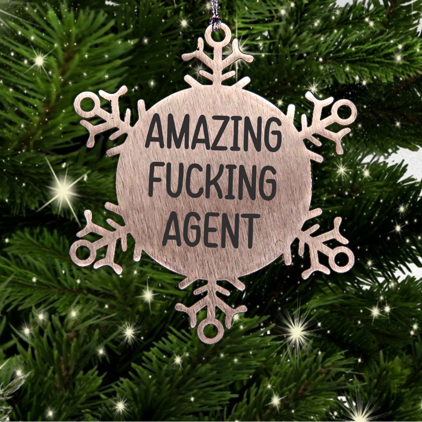 Funny Agent Gift Ideas, Snowflake Ornament for Agents, Unique Christmas Unique Gifts from Friends to Agents, Agents Who Need a Little Inspiration