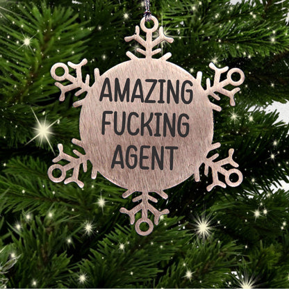 Funny Agent Gift Ideas, Snowflake Ornament for Agents, Unique Christmas Unique Gifts from Friends to Agents, Agents Who Need a Little Inspiration