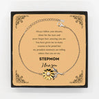 Sunflower Bracelet for Stepmom Present, Stepmom Always follow your dreams, never forget how amazing you are, Stepmom Birthday Christmas Gifts Jewelry for Girls Boys Teen Men Women