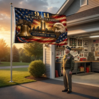 Twin Towers Remembrance Double Sided Flag - 9/11 Flag, We Will Never Forget Flag, September 11 Memorial, Patriot Day Decor