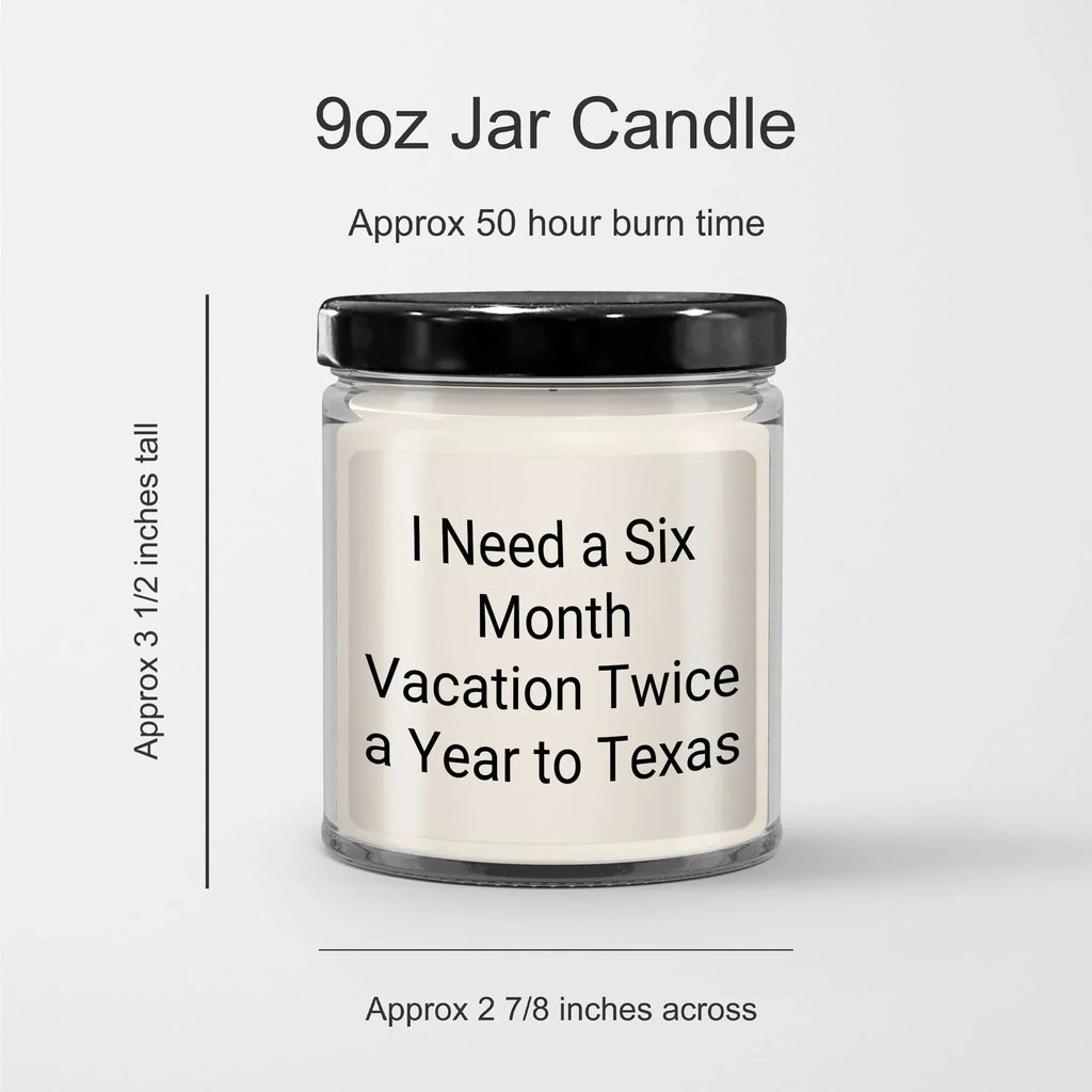 Texas Vacation State of Mind 9oz Vanilla Soy Candle Gift for Him or Her from Texas Lover to Friends and Family for Christmas
