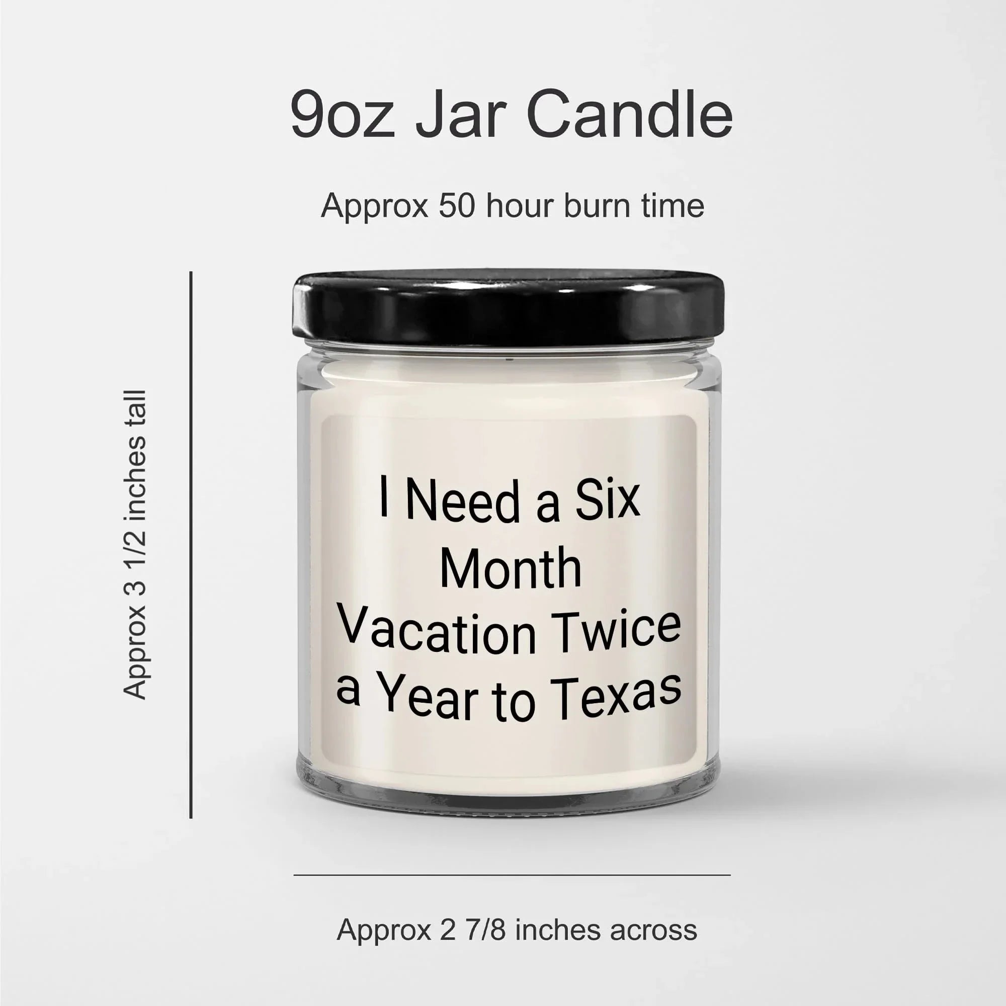 Texas Vacation State of Mind 9oz Vanilla Soy Candle Gift for Him or Her from Texas Lover to Friends and Family for Christmas