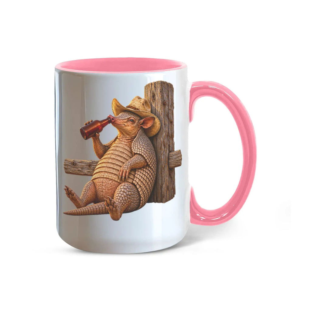 Cowboy Armadillo Accent Mug, Funny Texas Coffee Mug, Western Beer Lover Gift, Armadillo Gift for Him, Rustic Country Mug