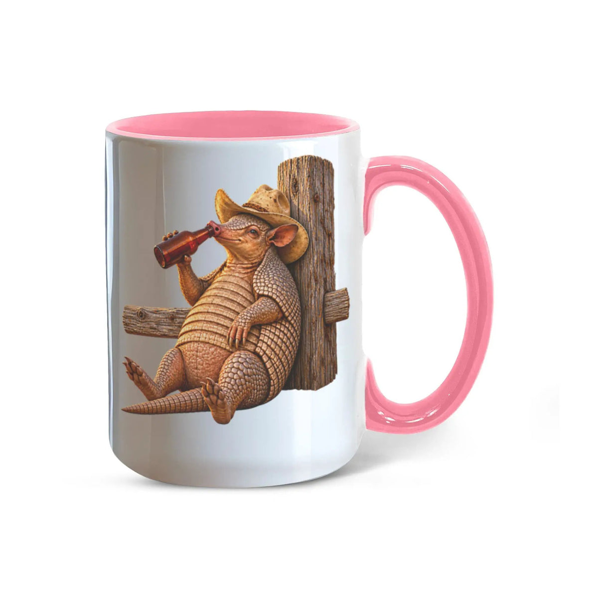 Cowboy Armadillo Accent Mug, Funny Texas Coffee Mug, Western Beer Lover Gift, Armadillo Gift for Him, Rustic Country Mug