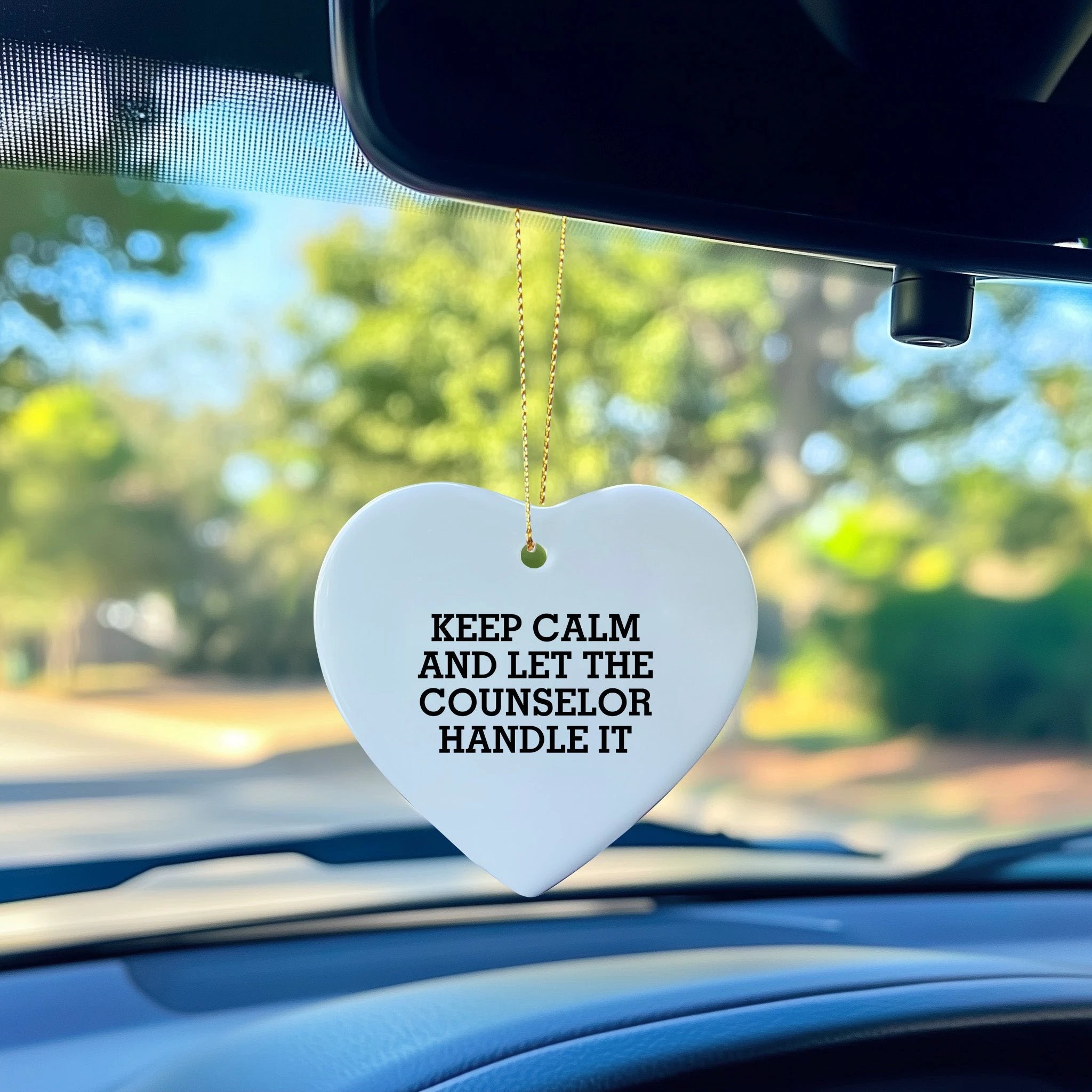 Funny Counselor Gifts for Men, Heart Ornament with 'Keep Calm And Let The Counselor Handle It' Quote, Christmas Unique Gifts from Friends and Family