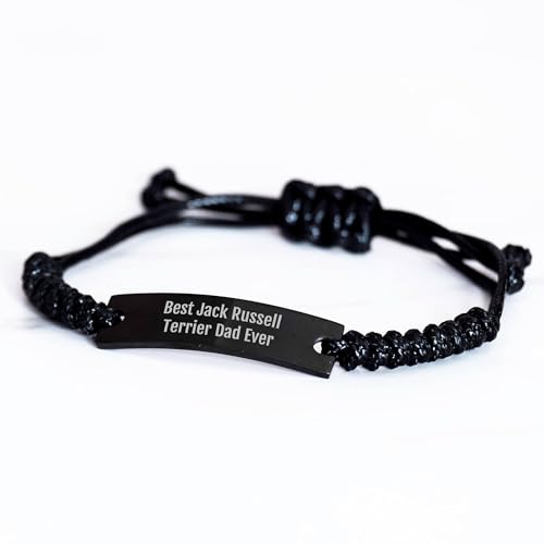 Spring Pet Products Jack Russell Terrier Dad Gifts for Valentine's Day - Best Jack Russell Terrier Dad Ever Rope Bracelet from Jack Russell Terrier Dog Owner to Son - Mallard Moon Gift Shop