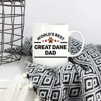 Spring Pet Products World's Best Great Dane Dad - Funny Great Dane Lover White Ceramic Mug, Gift for Dog Moms, Dads, and Pet Parents