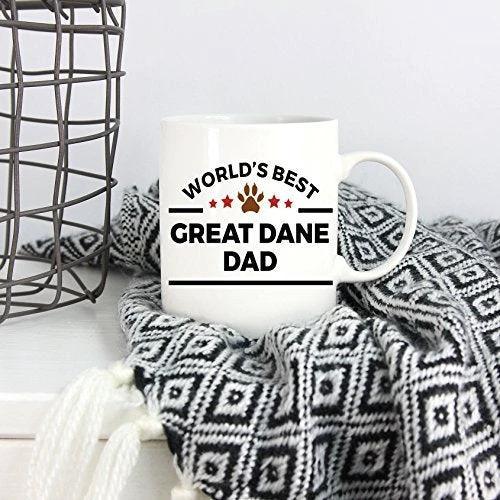 Spring Pet Products World's Best Great Dane Dad - Funny Great Dane Lover White Ceramic Mug, Gift for Dog Moms, Dads, and Pet Parents