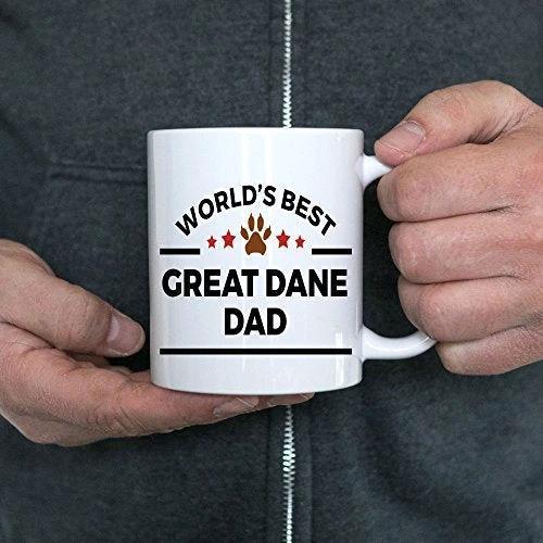 Spring Pet Products World's Best Great Dane Dad - Funny Great Dane Lover White Ceramic Mug, Gift for Dog Moms, Dads, and Pet Parents