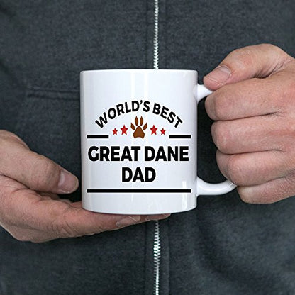 Spring Pet Products World's Best Great Dane Dad -  Funny Great Dane Lover White Ceramic Mug, Gift for Dog Moms, Dads, and Pet Parents - Mallard Moon Gift Shop