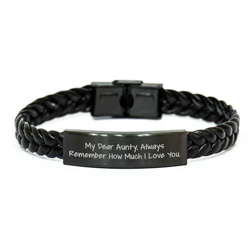 Spring Pet Products My Dear Aunty Valentine's Interlaced Leather Gift, Love from Men, Unique Aunty Ideas, Remember Me Always