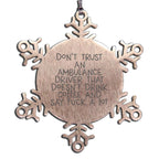 Funny Ambulance Driver Gifts from Men to Ambulance Driver Friends, Snowflake Ornament Ambulance Driver Christmas Unique Gifts