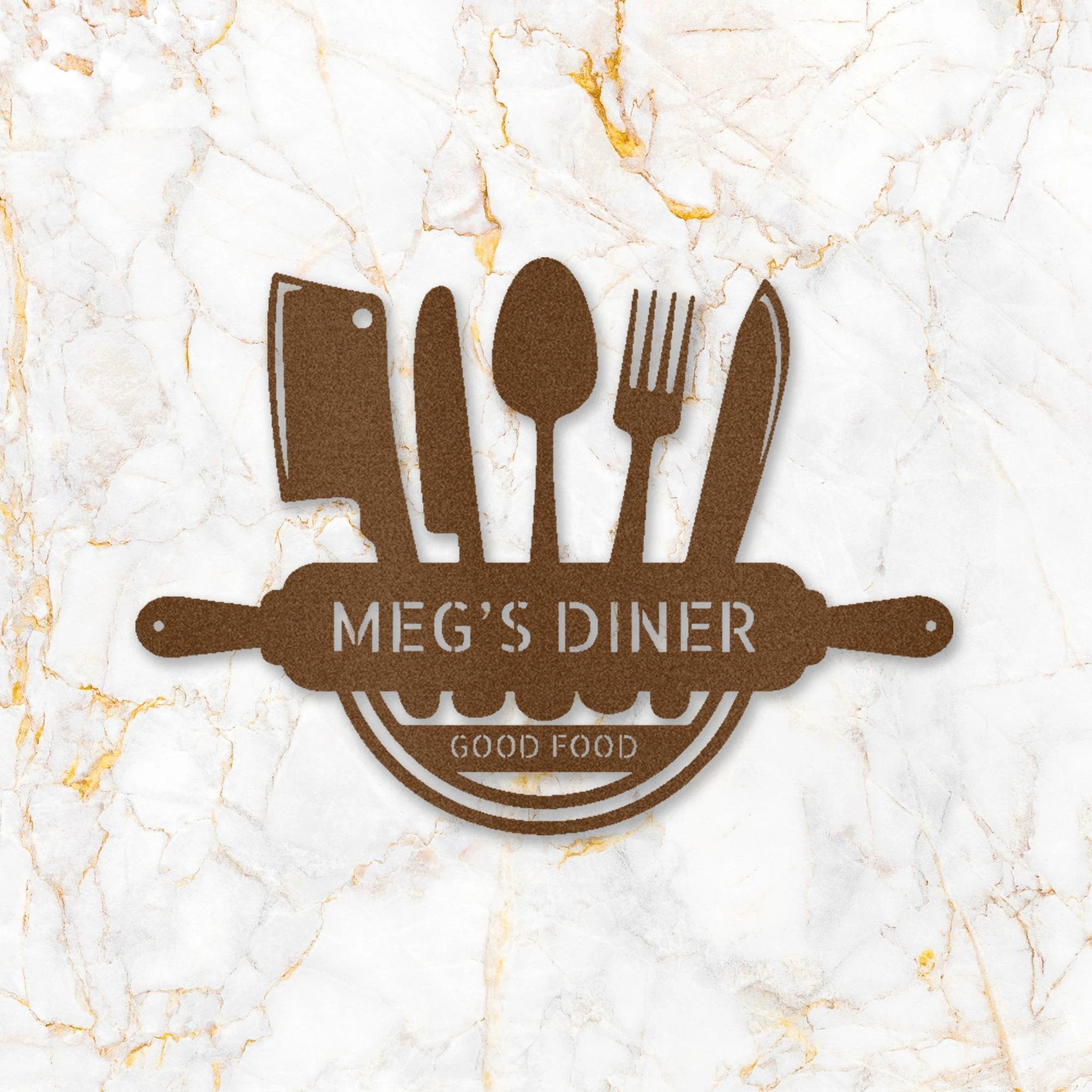 Personalized Kitchen Diner Indoor Outdoor Steel Wall Sign