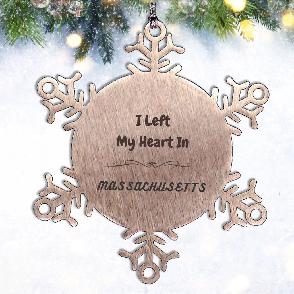Massachusetts is my home Gifts, Lovely Massachusetts Birthday Christmas Snowflake Ornament For People from Massachusetts, Men, Women, Friends