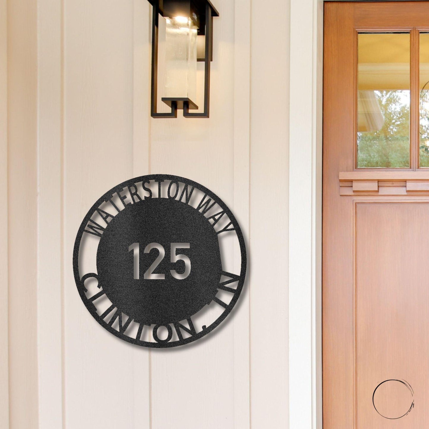 Bold Circle Address Personalized Front Door, Porch, Patio Steel Wall Sign Metal Art - Mallard Moon Gift Shop