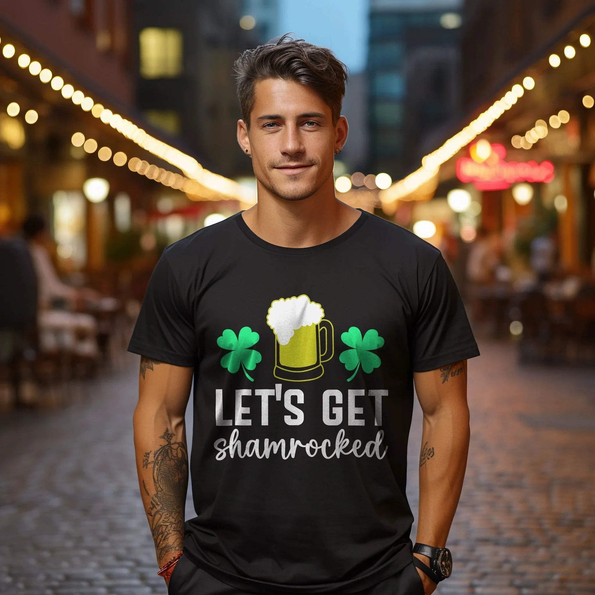 Let's Get Shamrocked St. Patrick’s Day T-Shirt – Funny Irish Drinking Tee for Men & Women – Unisex Cotton Crew Neck