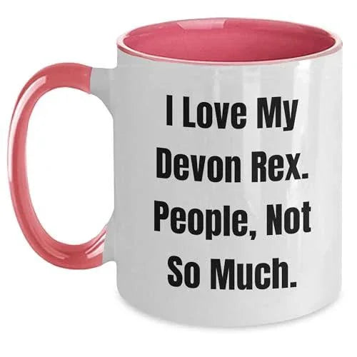 Spring Pet Products Devon Rex Cat Lovers Gifts from Friends, Funny Two Tone Coffee Mug for Valentine's, I Love My Devon Rex. People, Not So Much.