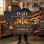 9/11 25th Anniversary Flag, 250 Years of Freedom 1776-2026, Double Sided September 11 Memorial Flag, America 250 Decor