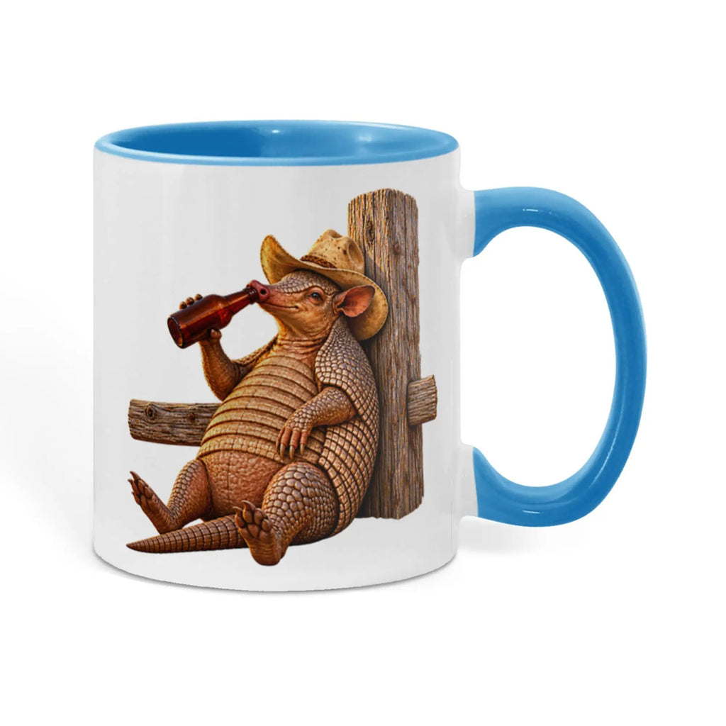 Cowboy Armadillo Accent Mug, Funny Texas Coffee Mug, Western Beer Lover Gift, Armadillo Gift for Him, Rustic Country Mug