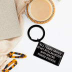 Funny Bullmastiff Dog Black Keychain – “All I Care About Is My Bullmastiff Dog & Maybe Three People” – Laser Engraved Pet Lover Gift