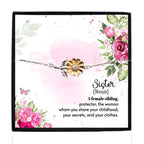 Sunflower Bracelet for Adult or Teen Sister – Sterling Silver with 18K Gold-Plated Petals – Meaningful Birthday, Christmas, or Friendship Gift with Sentimental Message Card