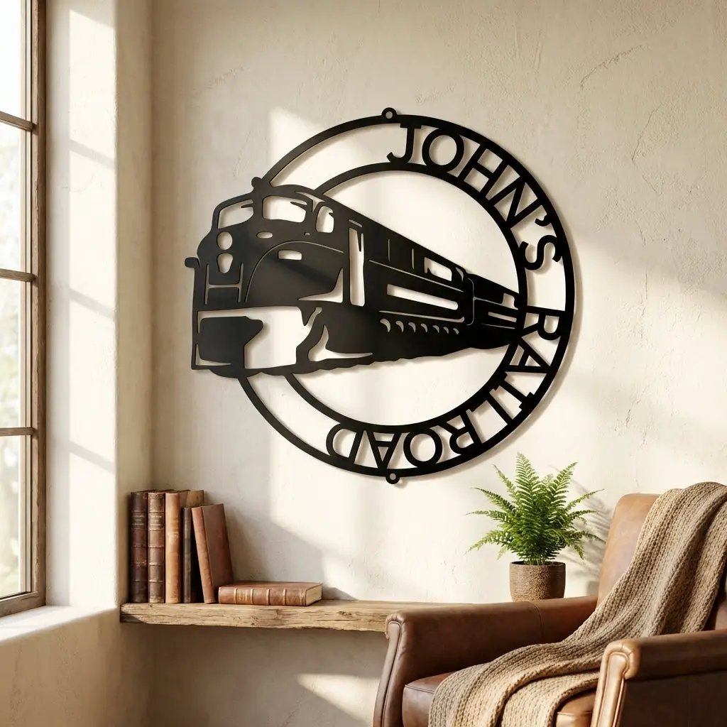 Railroad Train Metal Wall Art – Locomotive Wall Decor – Railroad Enthusiast Gift – Train Lover Wall Sign