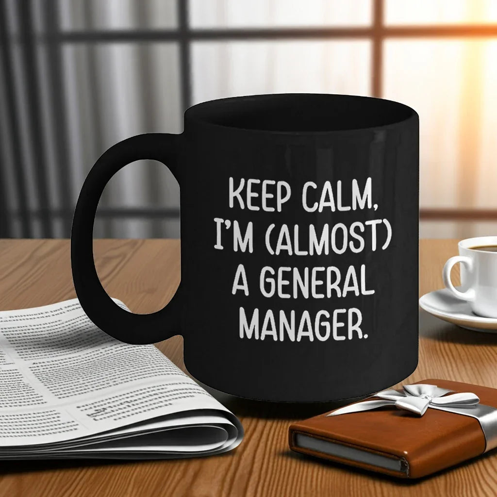 Funny General Manager Gifts, Almost There, Black Coffee Mug, Birthday Unique Gifts from Friends to General Manager