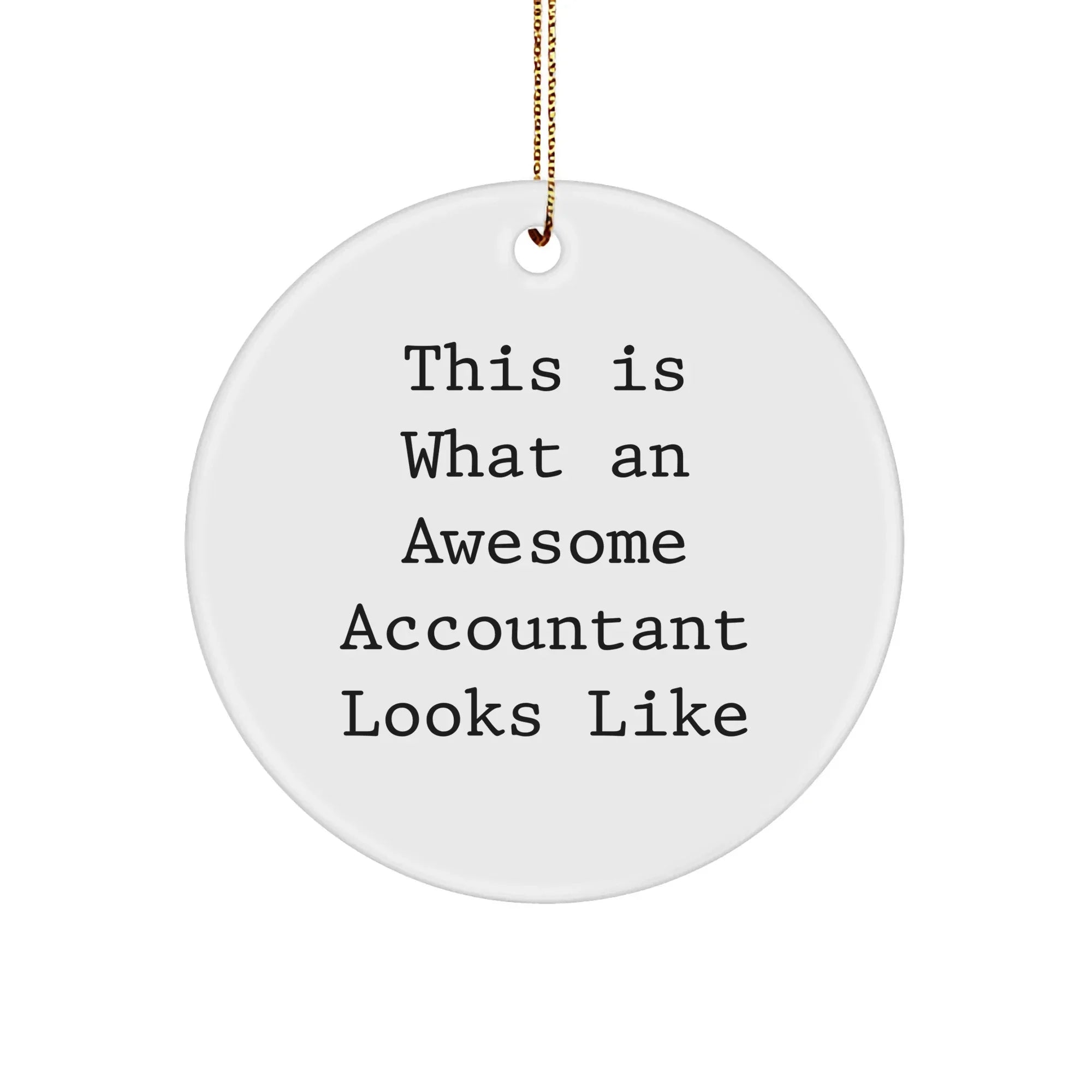 Accountant Gifts, Funny Quote Ornaments, Circle Shaped MDF White, Gifts from Friends to Accountant for Christmas, Inspirational Quote: This Is What An Awesome Accountant Looks Like