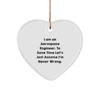 Aerospace Engineer Gifts from Men to Friends - Funny Heart Ornament for Christmas