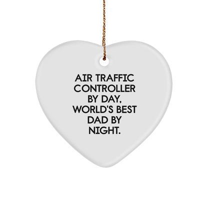 Air Traffic Controller Gifts by Day, Heart Ornament by Night, Funny Christmas Unique Gift for Air Traffic Controller, Gifts from Dad, Gifts for Air Traffic Controller
