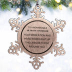 Air Traffic Controller Snowflake Ornament – Stainless Steel Christmas Decoration – Aviation Appreciation Gift – Durable, Shatterproof Holiday Keepsake