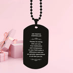 Air Traffic Controller Dog Tag Necklace – Laser Engraved Stainless Steel Pendant with Appreciation Message – Durable, Tarnish-Resistant Jewelry Gift for Aviation Professionals