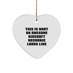 Aircraft Mechanic Gifts from Friends to Awesome Mechanics, Heart Ornament for Christmas