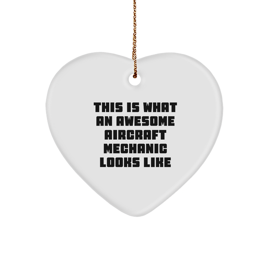 Aircraft Mechanic Gifts from Friends to Awesome Mechanics, Heart Ornament for Christmas