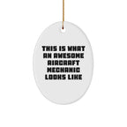 Aircraft Mechanic Gifts from Men to Friends - Inspirational Quote Oval Ornament for Christmas, Durable MDF with High-Gloss Finish, Unique Present for Aircraft Mechanic Professionals and Enthusiasts