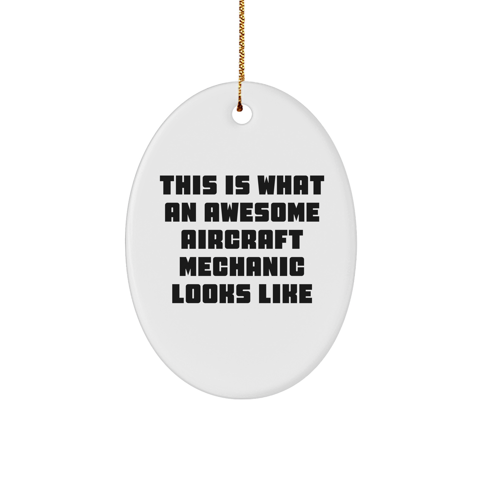 Aircraft Mechanic Gifts from Men to Friends - Inspirational Quote Oval Ornament for Christmas, Durable MDF with High-Gloss Finish, Unique Present for Aircraft Mechanic Professionals and Enthusiasts