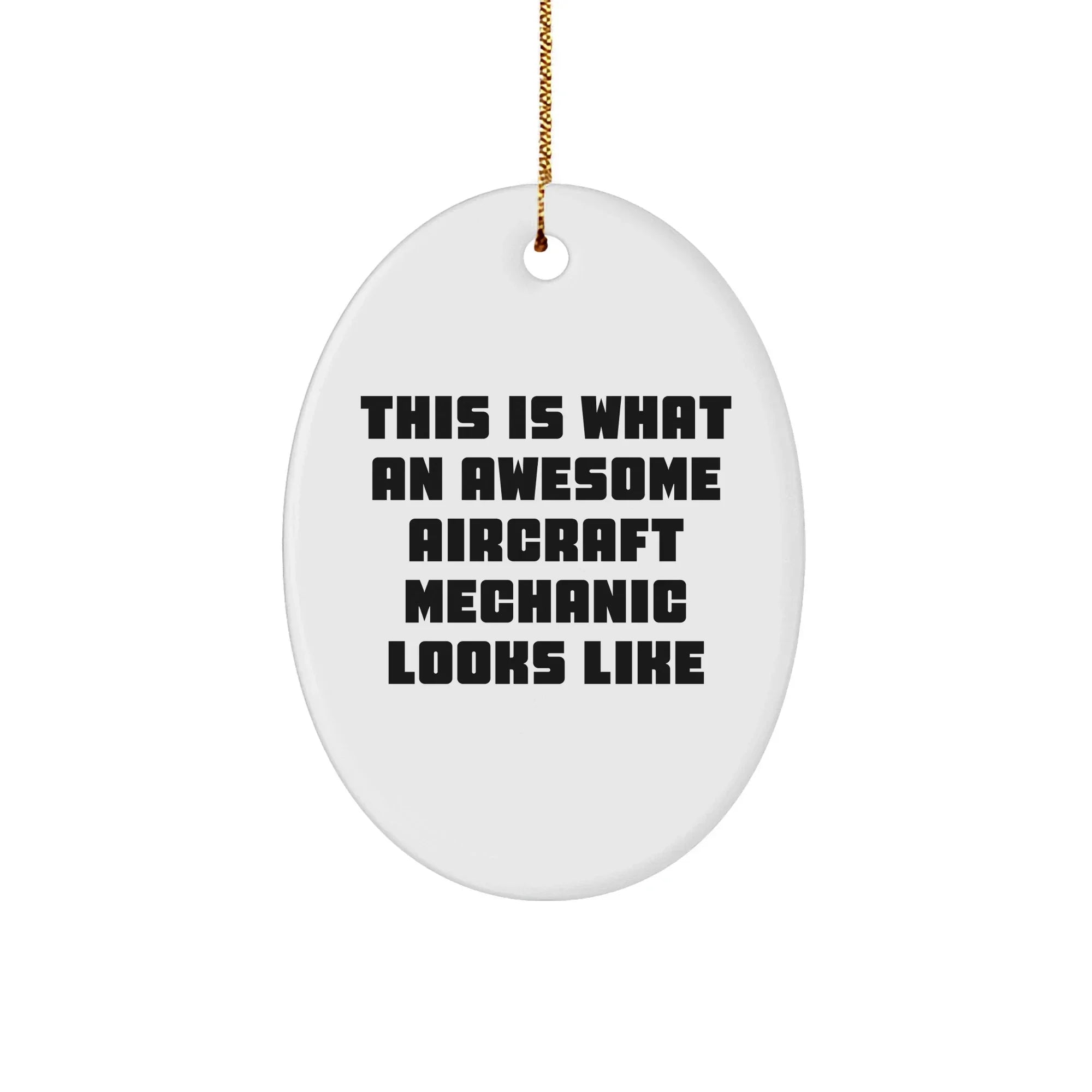 Aircraft Mechanic Gifts from Men to Friends - Inspirational Quote Oval Ornament for Christmas, Durable MDF with High-Gloss Finish, Unique Present for Aircraft Mechanic Professionals and Enthusiasts