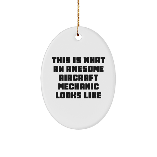 Aircraft Mechanic Gifts from Men to Friends - Inspirational Quote Oval Ornament for Christmas, Durable MDF with High-Gloss Finish, Unique Present for Aircraft Mechanic Professionals and Enthusiasts