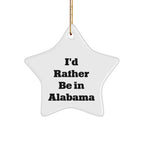 Alabama Star Ornament - Durable MDF White Star With High Gloss Finish Ideal Gift For Friends And Family