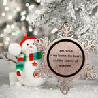 Alabama Keepsakes Alabama Is My Home Snowflake Ornament - Engraved Stainless Steel Tarnish Resistant Shatterproof