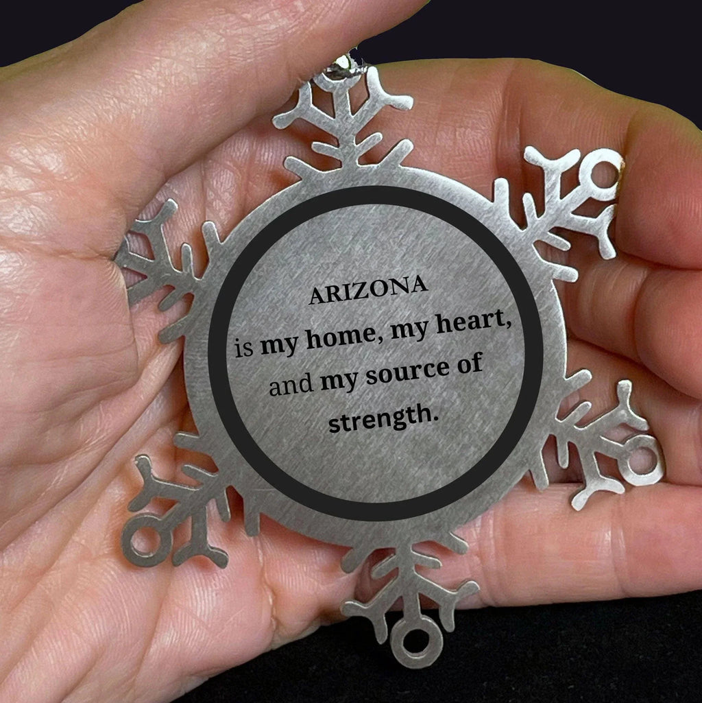 Alabama Keepsakes Alabama Is My Home Snowflake Ornament - Engraved Stainless Steel Tarnish Resistant Shatterproof
