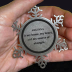 Alabama Keepsakes Alabama Is My Home Snowflake Ornament - Engraved Stainless Steel Tarnish Resistant Shatterproof