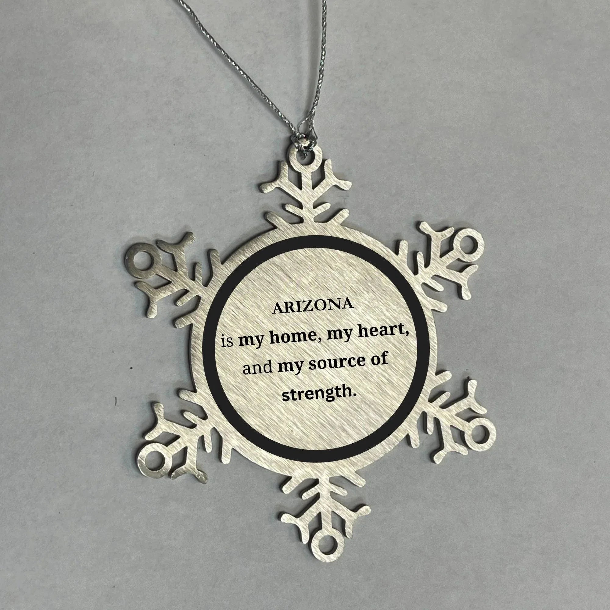 Alabama Keepsakes Alabama Is My Home Snowflake Ornament - Engraved Stainless Steel Tarnish Resistant Shatterproof