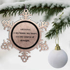 Alabama Keepsakes Alabama Is My Home Snowflake Ornament - Engraved Stainless Steel Tarnish Resistant Shatterproof
