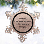 Alabama Keepsakes Alabama Is My Home Snowflake Ornament - Engraved Stainless Steel Tarnish Resistant Shatterproof