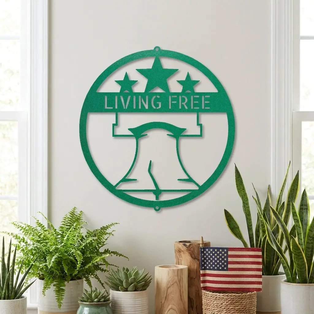 Personalized Liberty Bell Metal Sign | Custom Patriotic Wall Art | American Freedom Decor | Liberty Bell Steel Wall Hanging | Made in USA