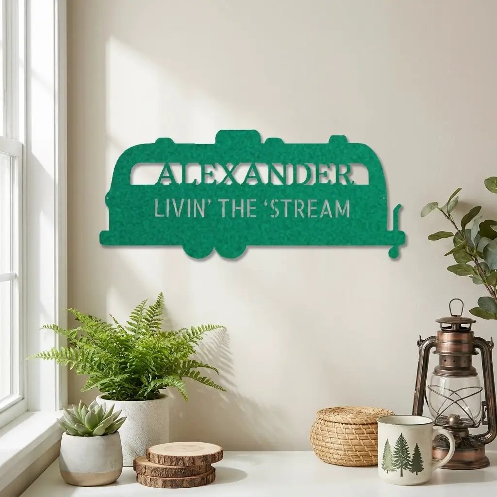 Personalized Airstream Camper Metal Sign – Custom RV Name Sign – Camper Decor – Outdoor RV Sign Gift