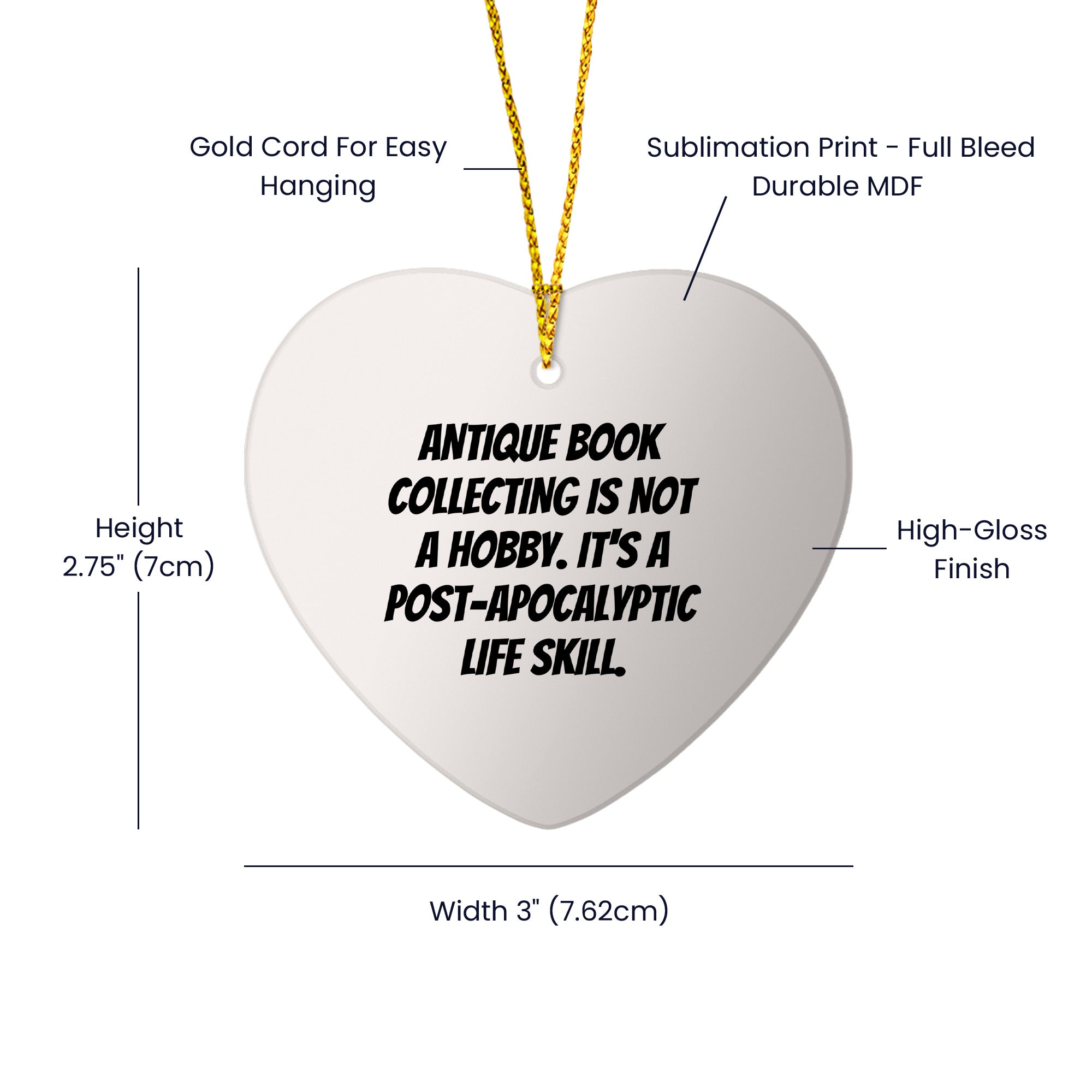 Antique Book Collecting Heart Ornament Gifts from Friends for Christmas - A Post-Apocalyptic Life Skill for Book Lovers