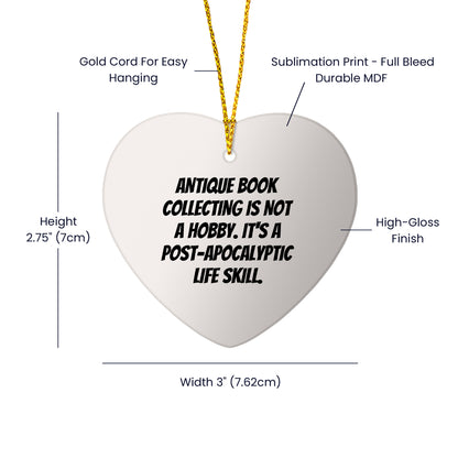 Antique Book Collecting Heart Ornament Gifts from Friends for Christmas - A Post-Apocalyptic Life Skill for Book Lovers